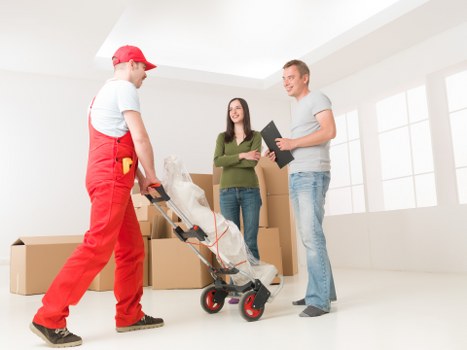 Organised moving boxes and packing materials for a local relocation