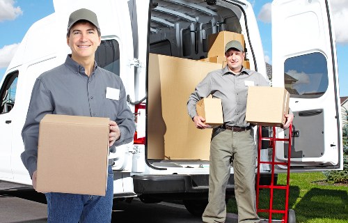 Professional office movers handling desks and IT equipment in New Addington